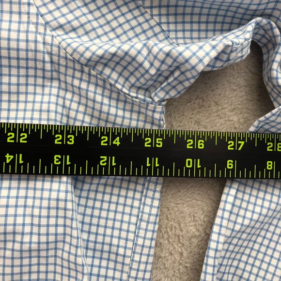 Duluth Trading Co. Men Shirt XLT Blue Check Wrinkle Fighter Trim Fit Button-Down - Picture 5 of 11
